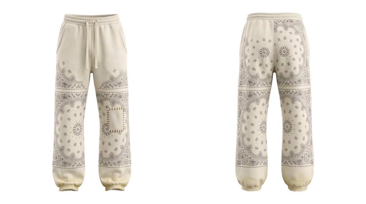 Bone Paisley Sweatpants design