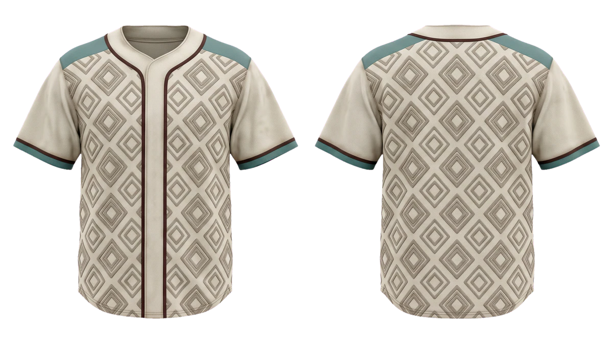 Bone Teal Diamondfield Baseball Jersey design