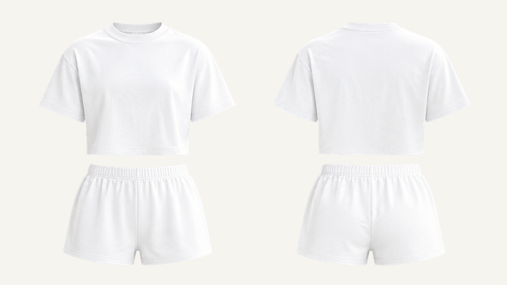 Boxy Cropped T-Shirt — True White Clean Reactive Solid design