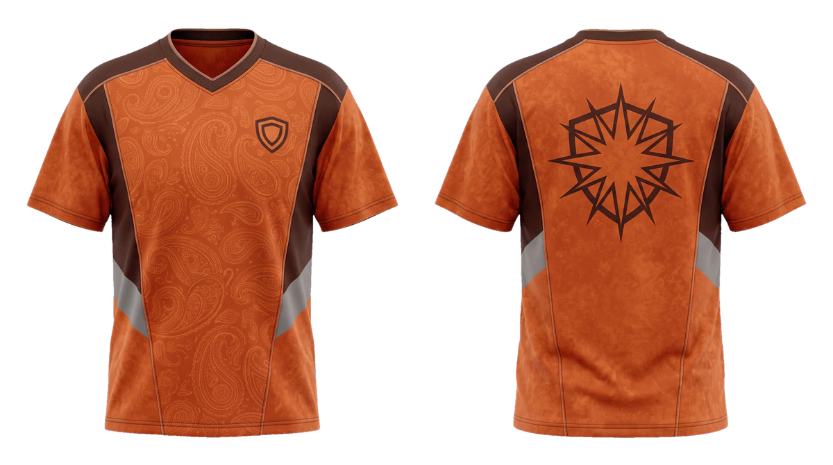 Burnt Orange Paisley Soccer Fan Jersey design