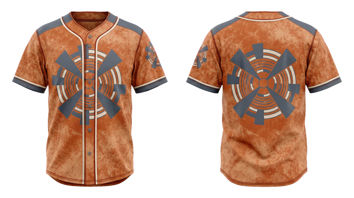 Burnt Orange Slate Windmill Baseball Jersey design