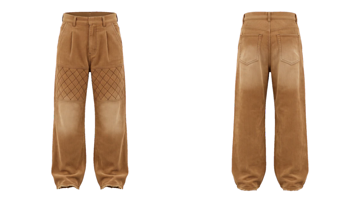 Camel Wide-Leg Corduroy Pants design