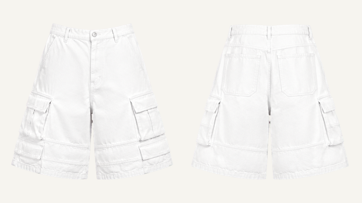 Cargo Shorts — True White Garment Dyed design
