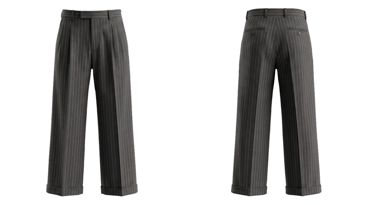 Charcoal Pleated Wide-Leg Pants design