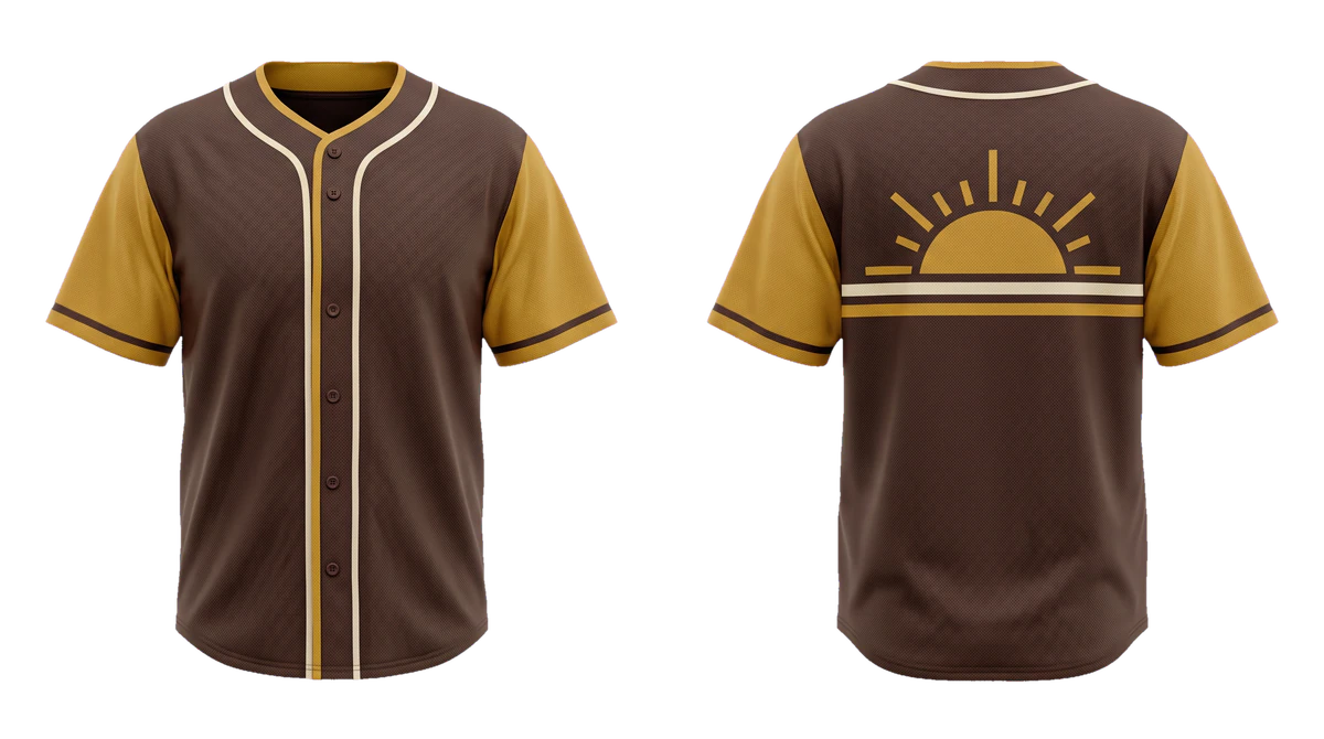 Chocolate Mustard Sunrail Baseball Jersey design
