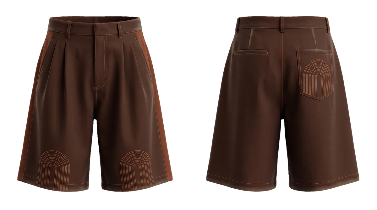 Chocolate Pleated Tailored Shorts design