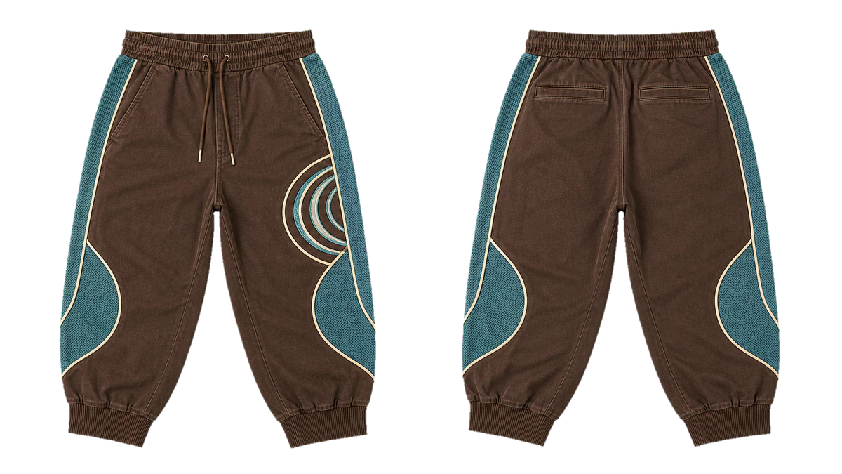 Chocolate Turquoise Court Three-Quarter Joggers design