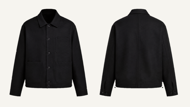 Chore Jacket — True Black Raw Denim Rinse design