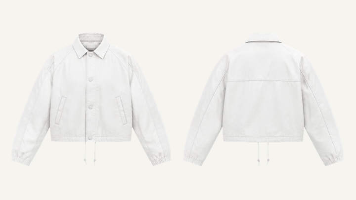 Coach Jacket — True White Matte Panel Wash design