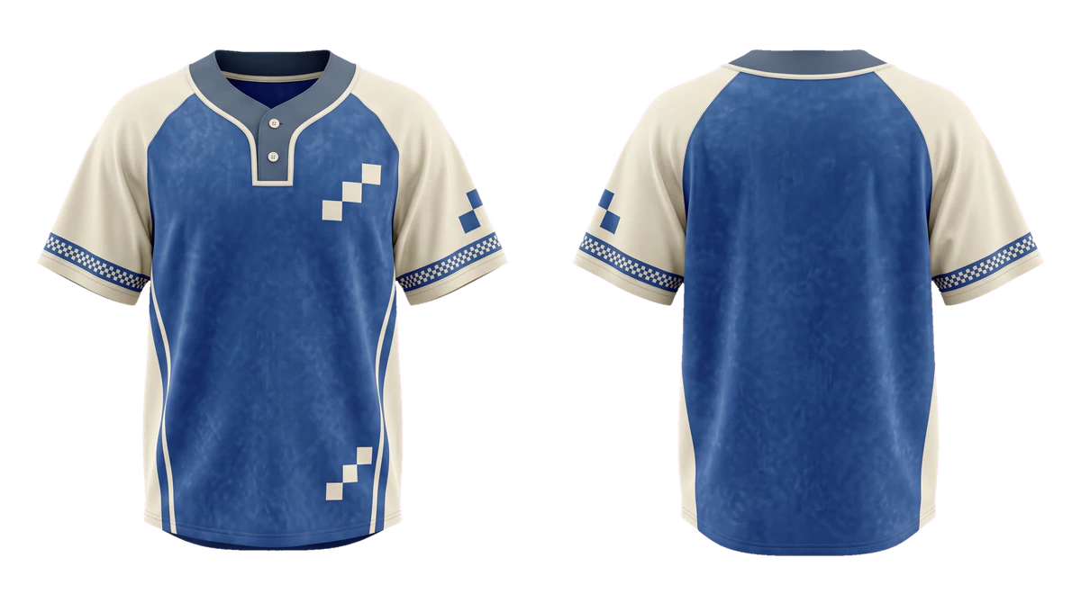 Cobalt Cream Checkerline Baseball Jersey design