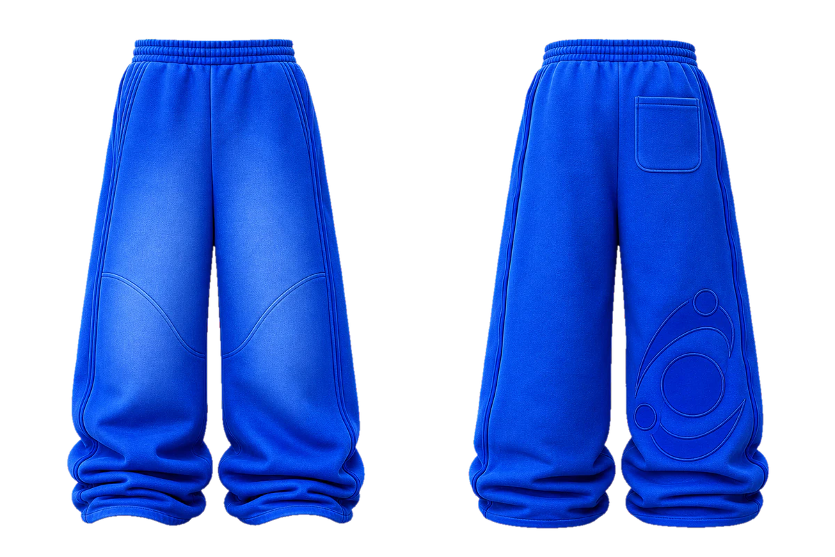 Cobalt Puddle baggy sweatpants design