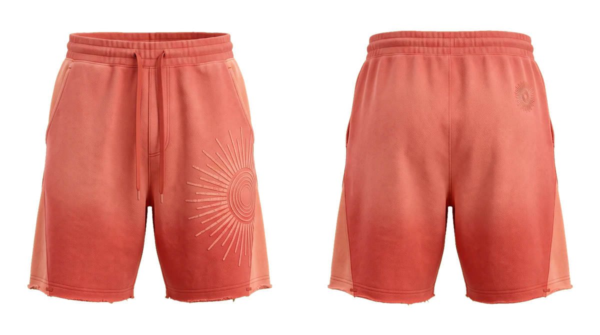 Coral Sunfade French Terry Shorts design
