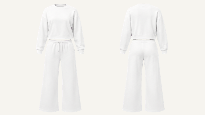 Crewneck and Sweatpants Set — True White Brushed Soft Finish design