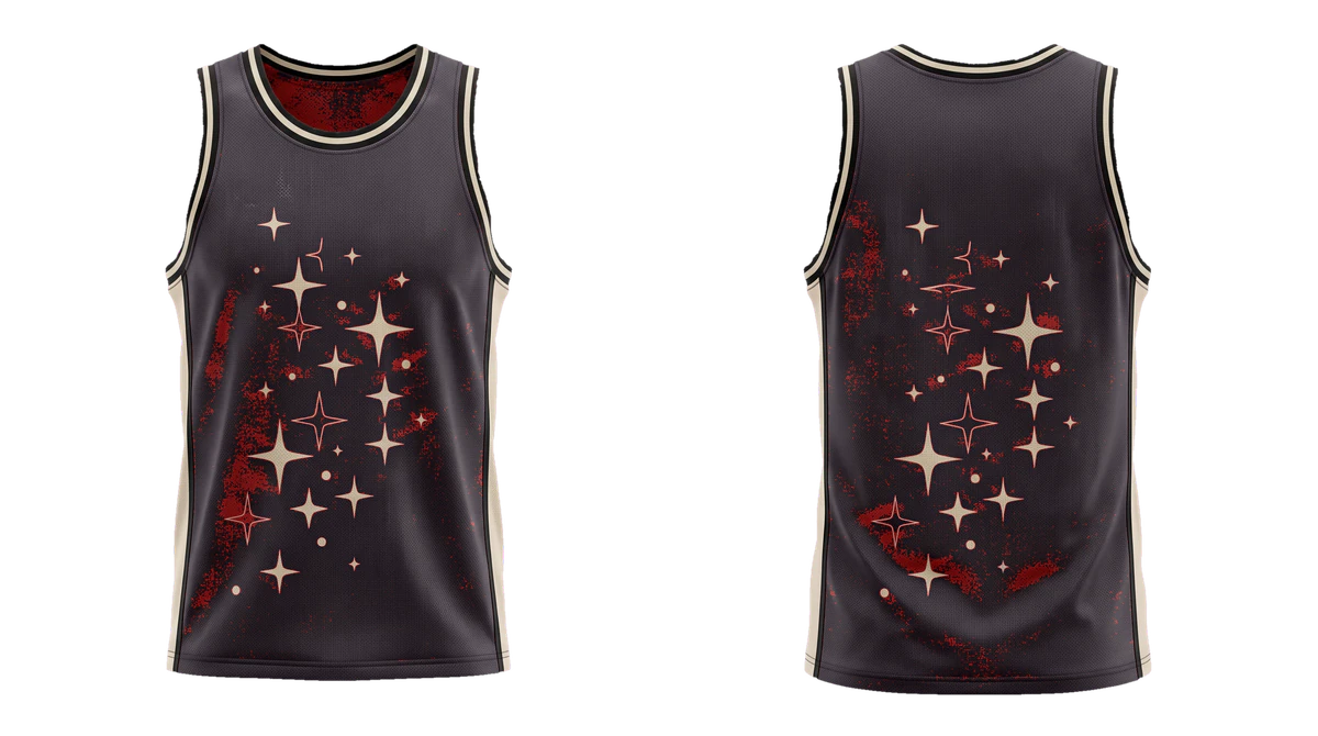 Crimson Bone Starfall Basketball Jersey design