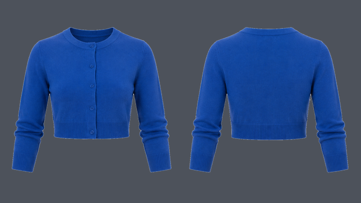 Cropped Knit Cardigan — Cobalt HSL Master design