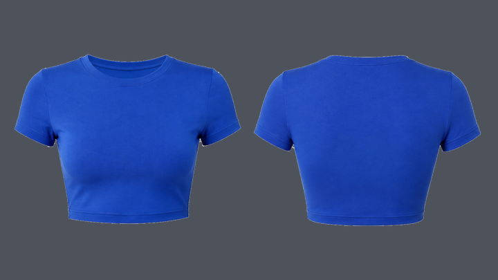 Cropped Training Tee — Cobalt HSL Master design