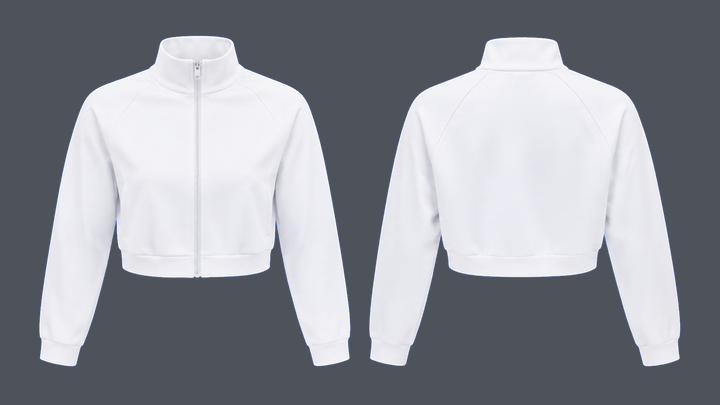 Cropped Warm-Up Jacket — True White design