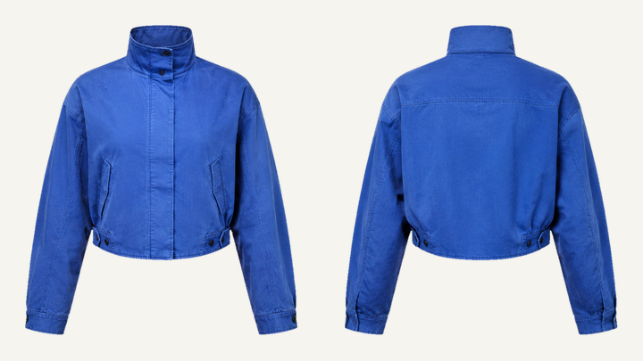 Cropped Women's Jacket — Cobalt HSL Master Waxed Matte Finish design