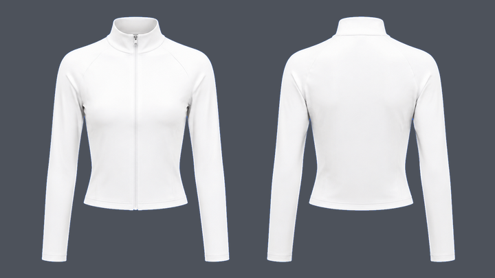 Cropped Zip Layer — True White design