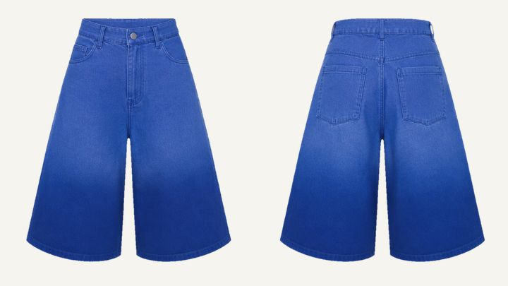 Denim Jorts — Cobalt HSL Master Tonal Dip Dye Ombre design