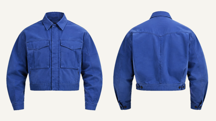 Denim Trucker Jacket — Cobalt HSL Master Garment Dyed design