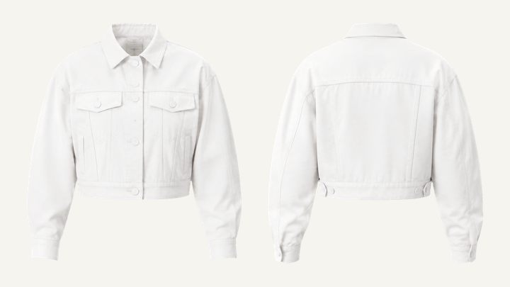 Denim Trucker Jacket — True White Brushed Soft Finish design