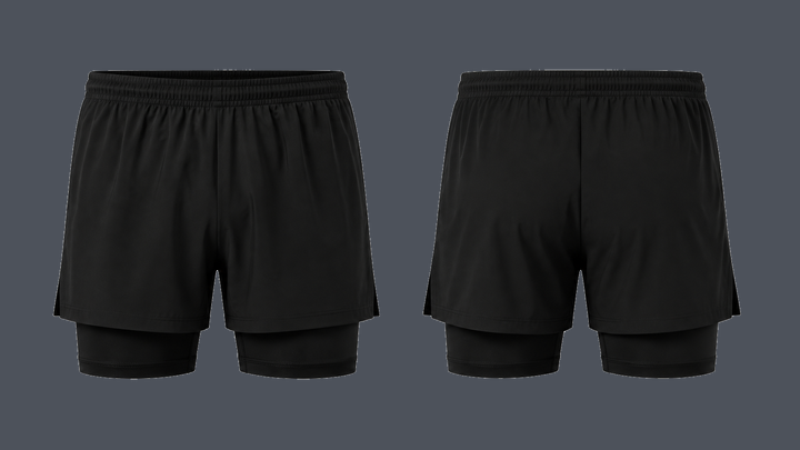 Distance Two-in-One Short — True Black design
