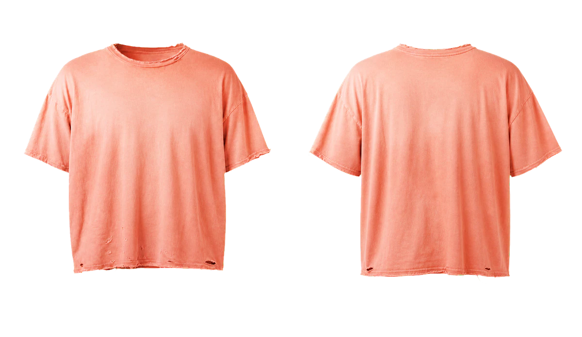 Distressed oversized T-shirt design