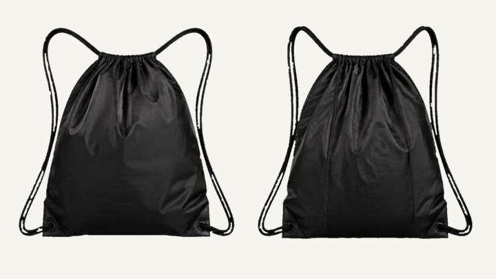 Drawstring Gym Sack — True Black Waxed Matte Finish design