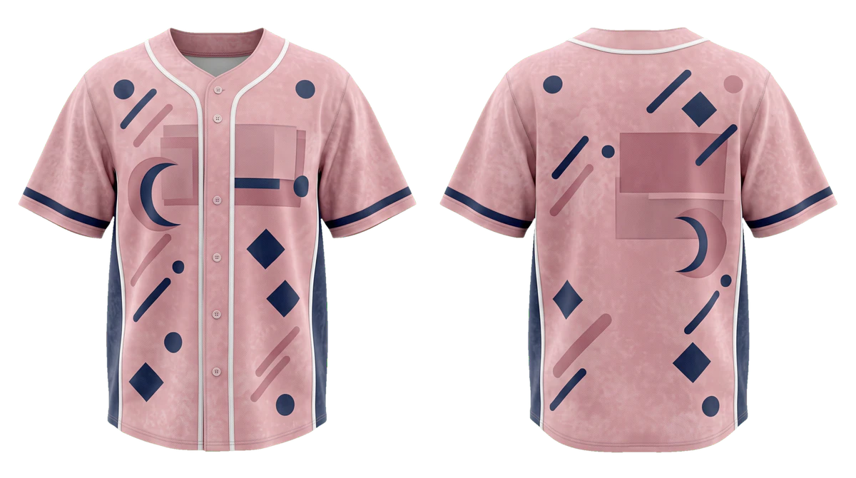Dusty Pink Navy Parallax Baseball Jersey design