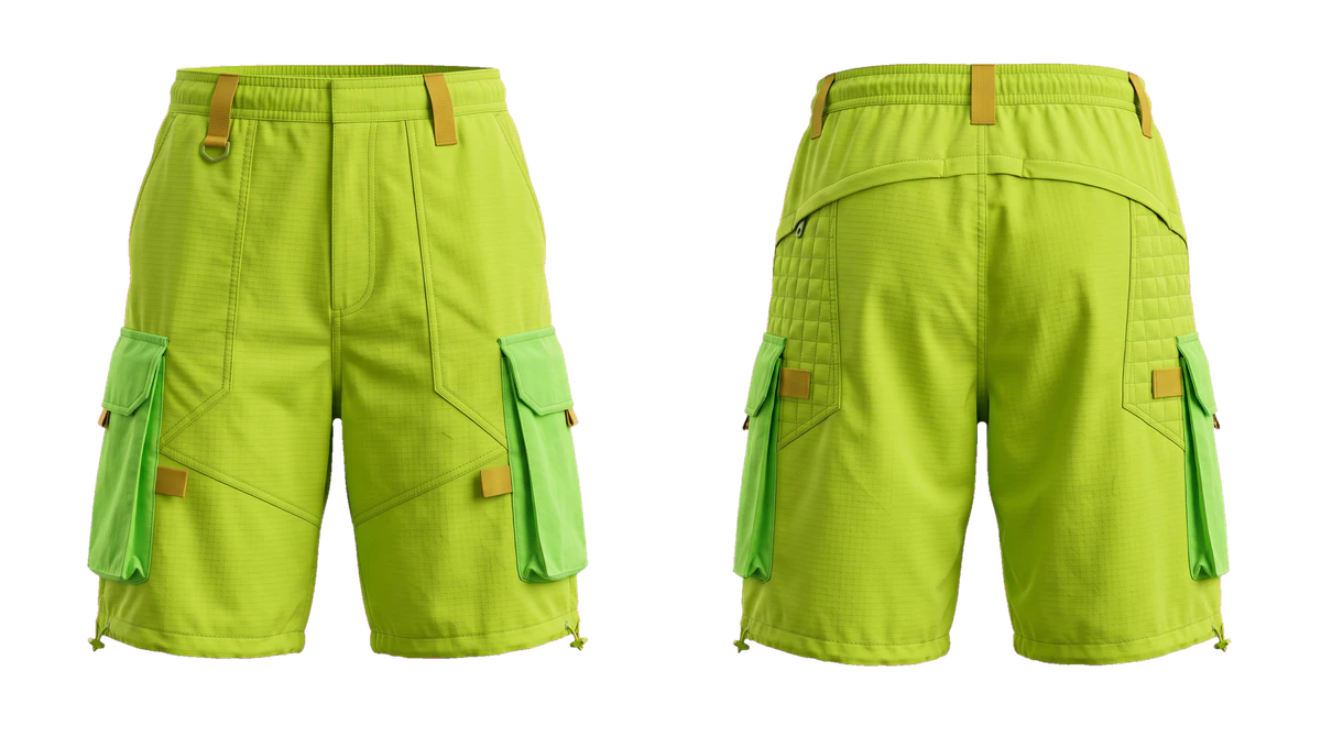 Electric Lime Modular Technical Shorts design