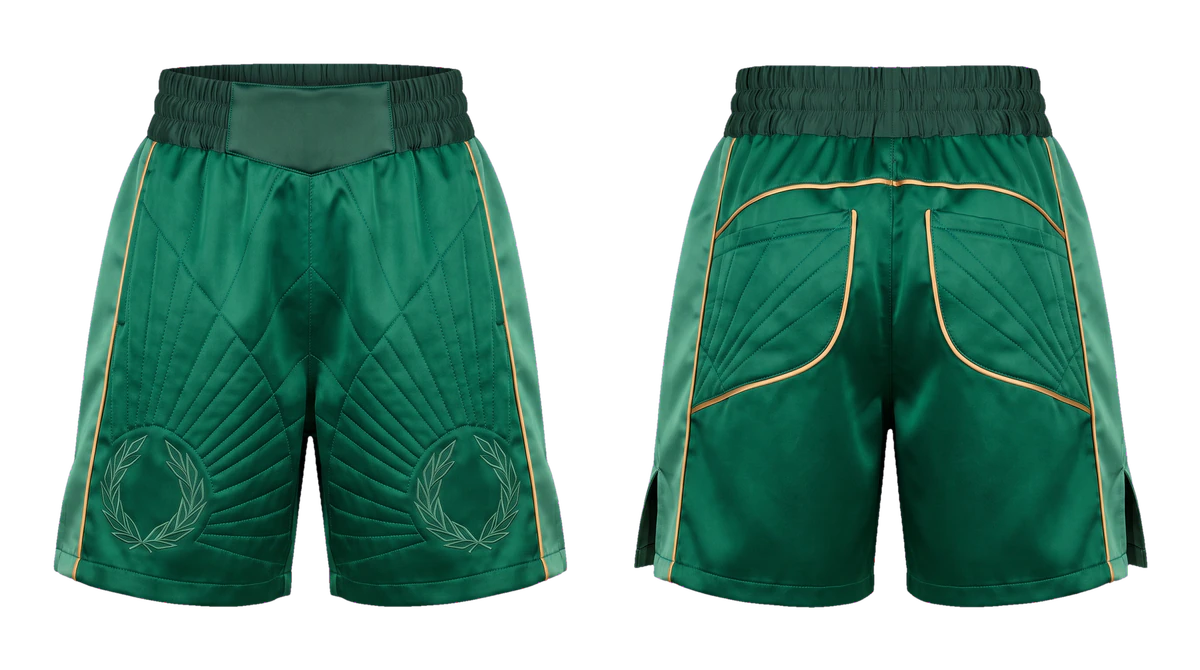 Emerald Satin Fight Shorts design