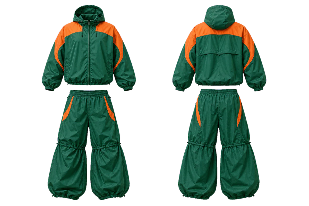Emerald Tangerine Canopy baggy tracksuit design
