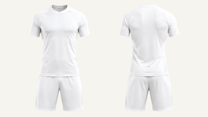 Fitted Performance Soccer Jersey — True White Clean Reactive Solid design