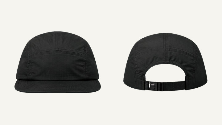 Five-panel Cap — True Black Overdyed design