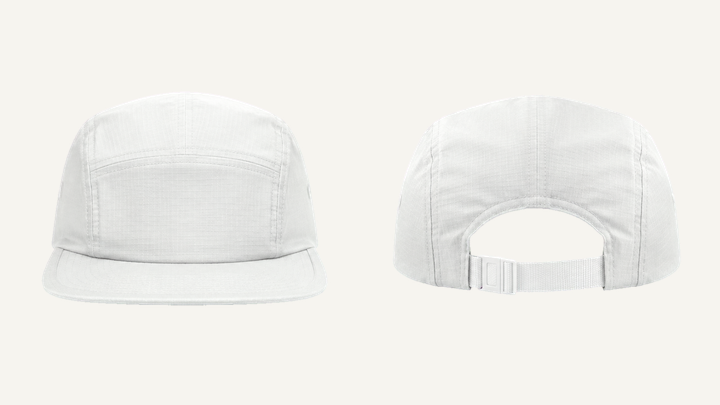 Five-panel Cap — True White Matte Panel Wash design
