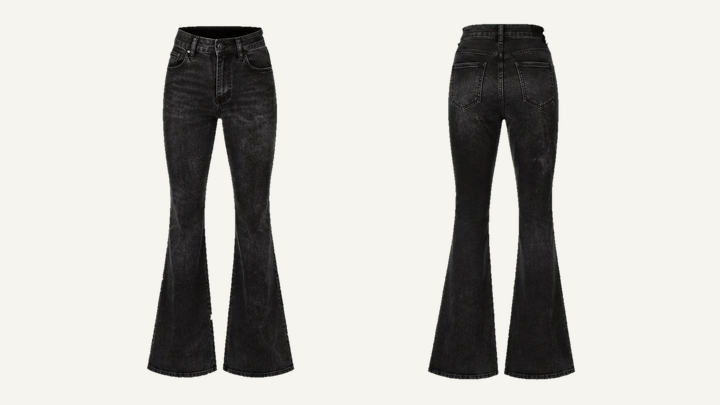 Flared Streetwear Pants — True Black Tonal Mineral Wash design