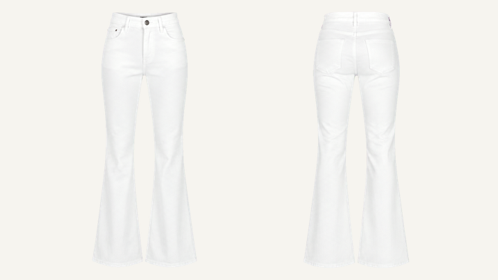 Flared Streetwear Pants — True White Raw Denim Rinse design
