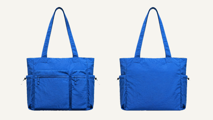 Flat Tote Bag — Cobalt HSL Master Technical Crinkle Rinse design