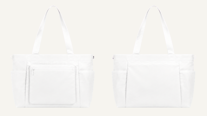 Flat Tote Bag — True White Matte Panel Wash design