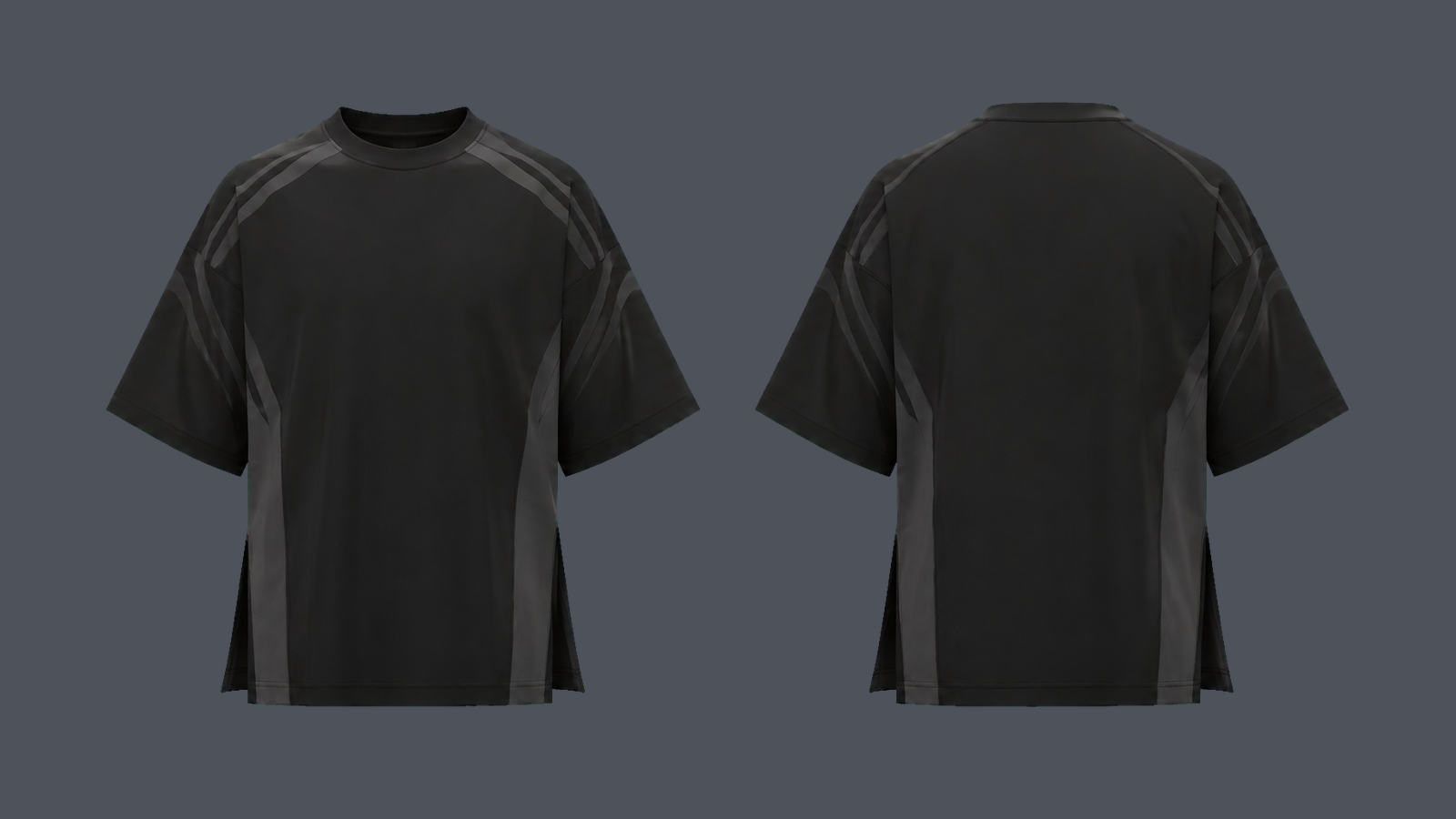 Arc Split-Hem Tee — Matte black design
