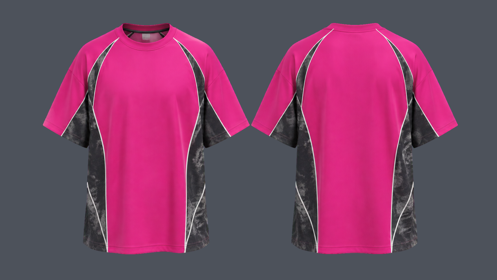 Grid Pump Tee — Fuchsia design