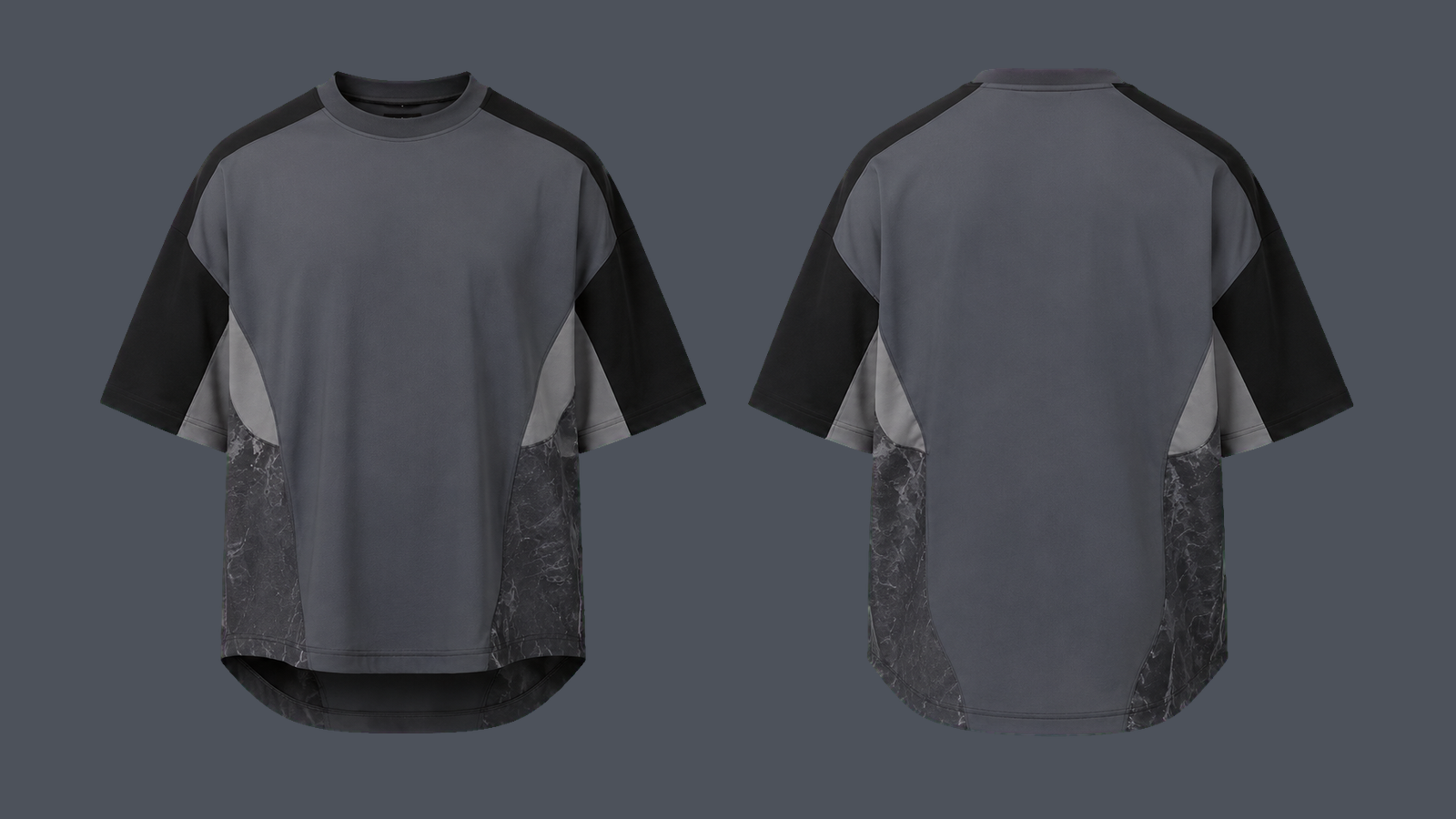 Sculpted Oversize Tee — Graphite design