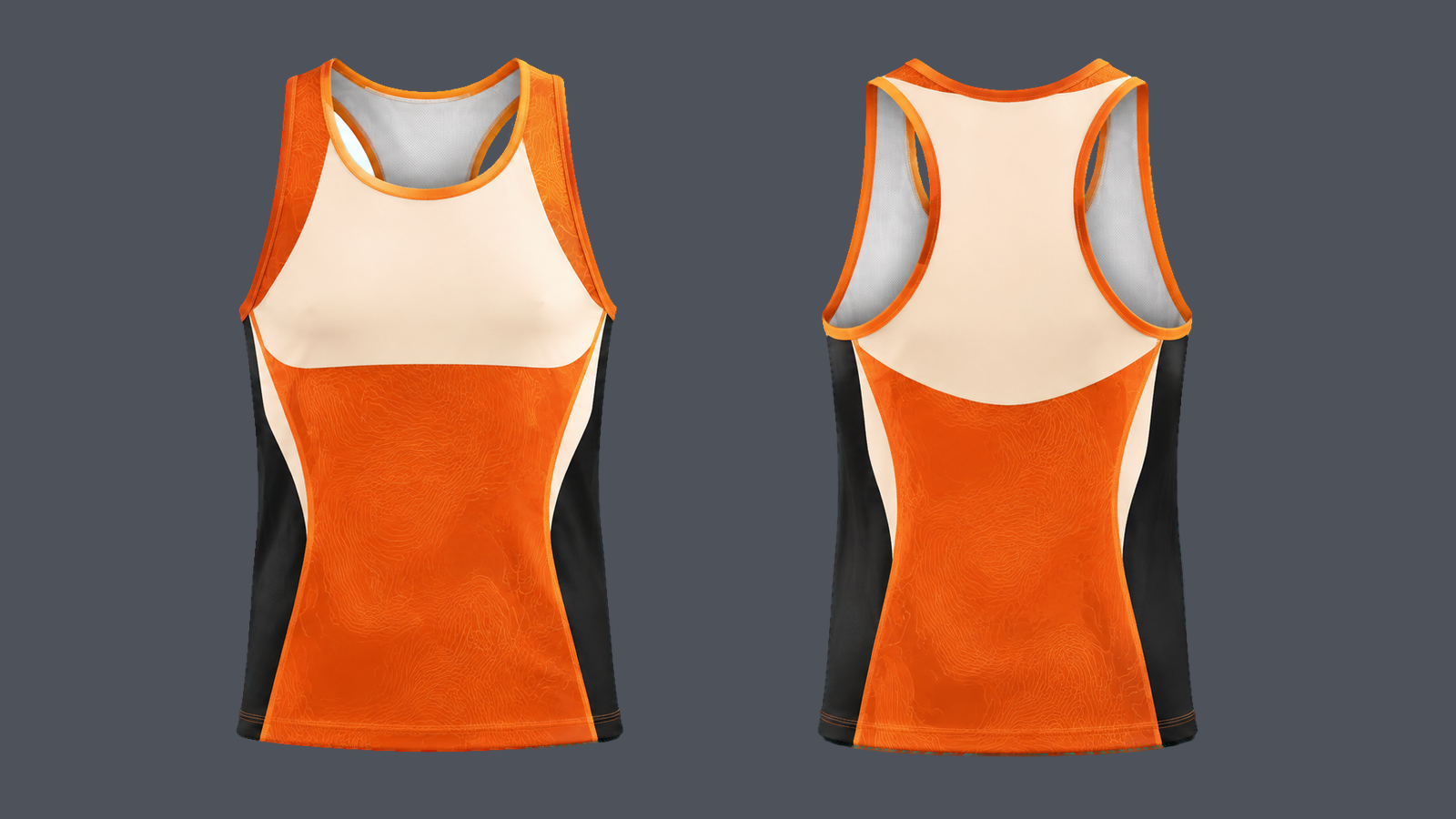 Apex Racer Tank — Warm orange design