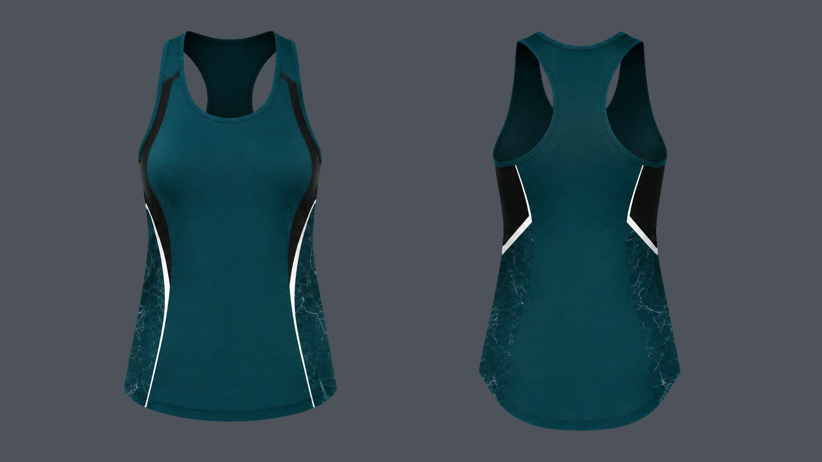 Flex Longline Tank — Deep teal design
