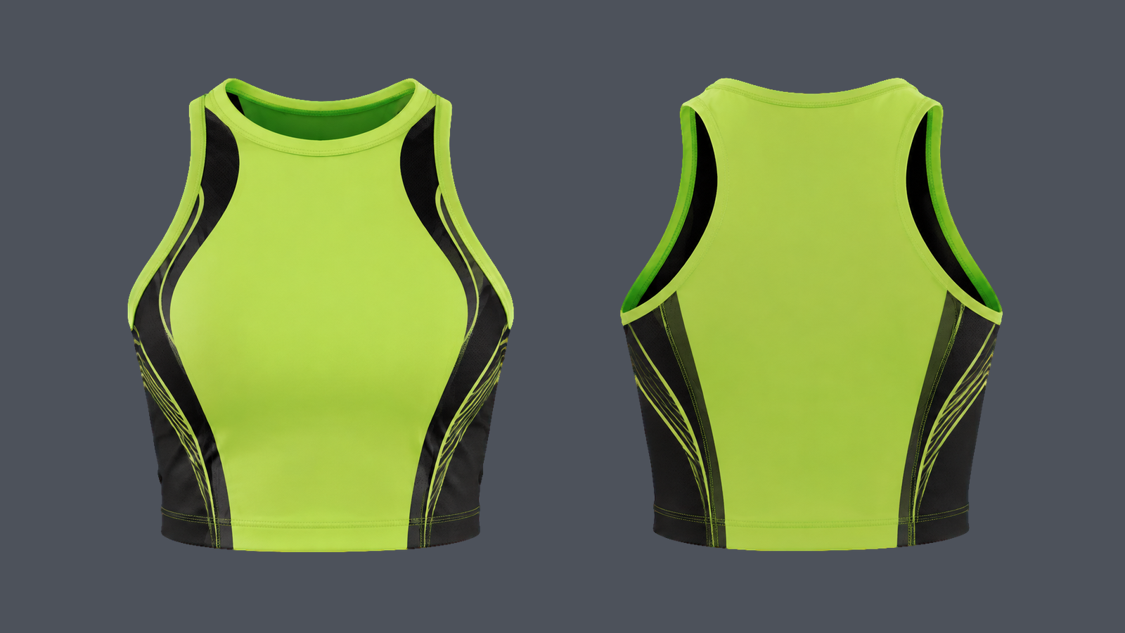 Halo Crop Tank — Lime design