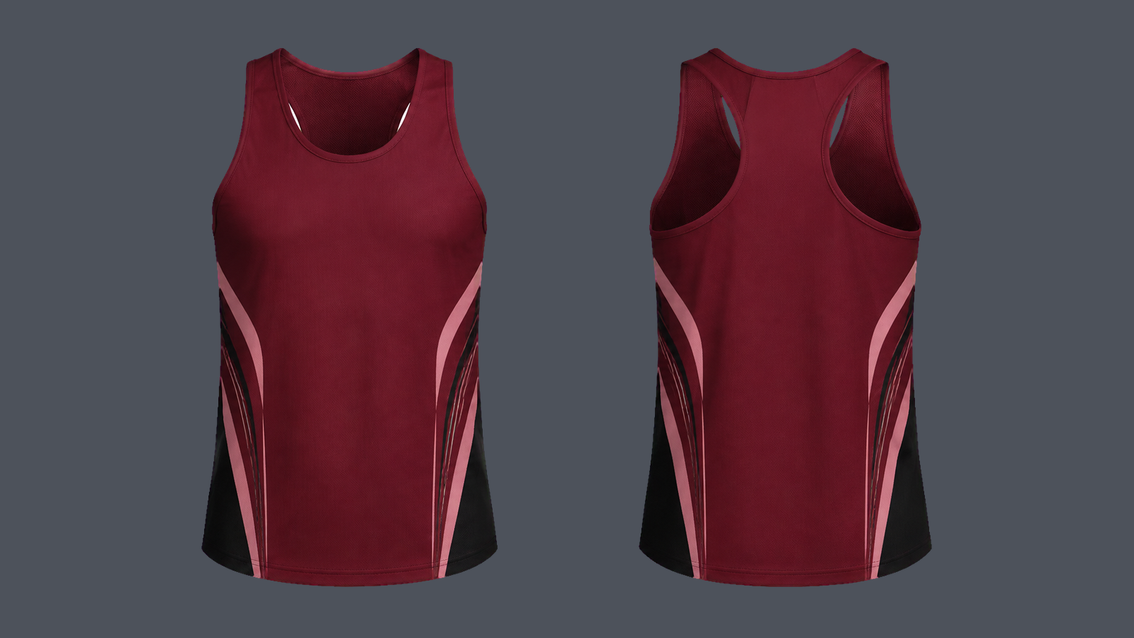 Stride Hybrid Tank — Burgundy design