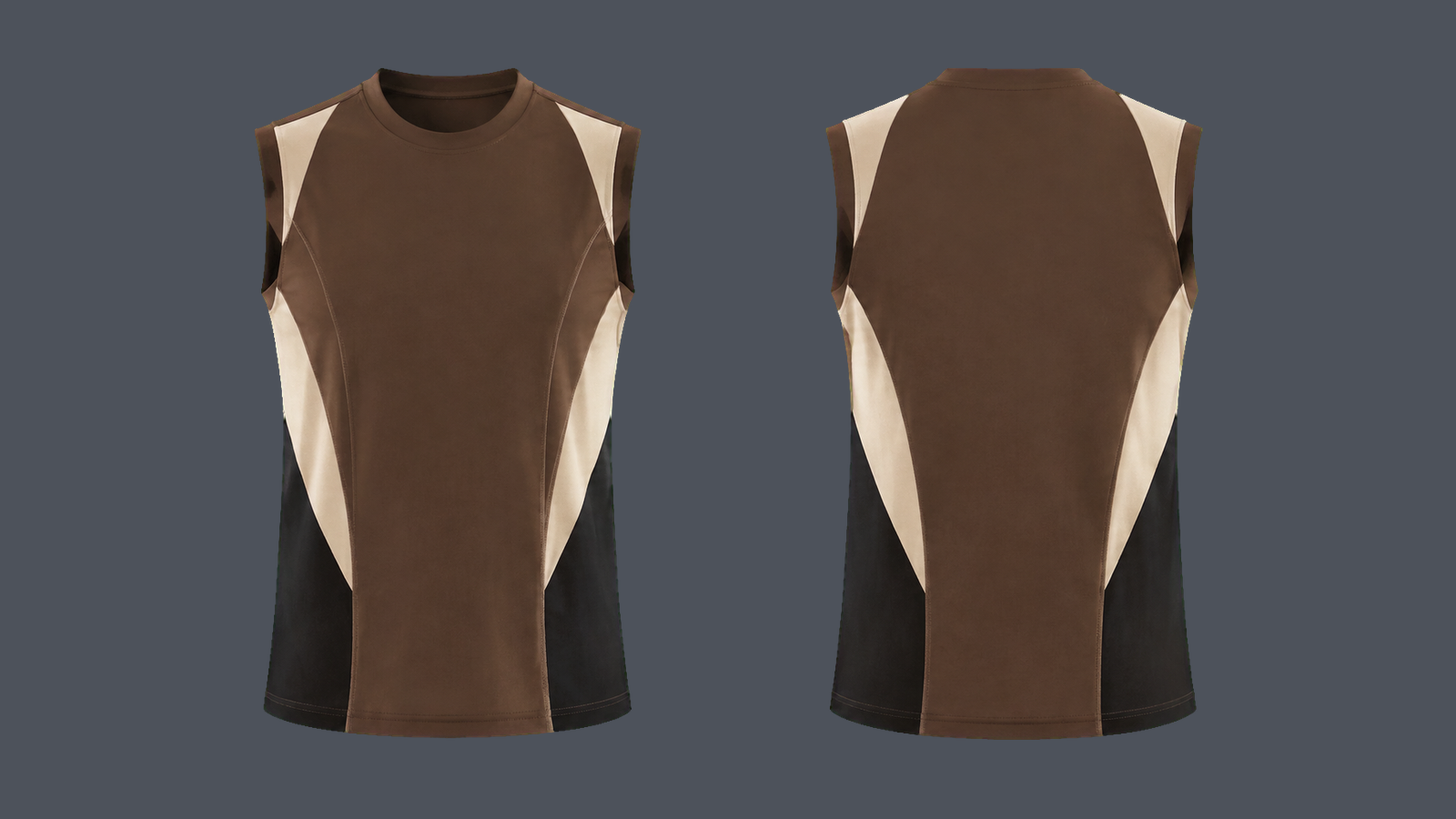 Summit Sleeveless Tee — Chocolate brown design