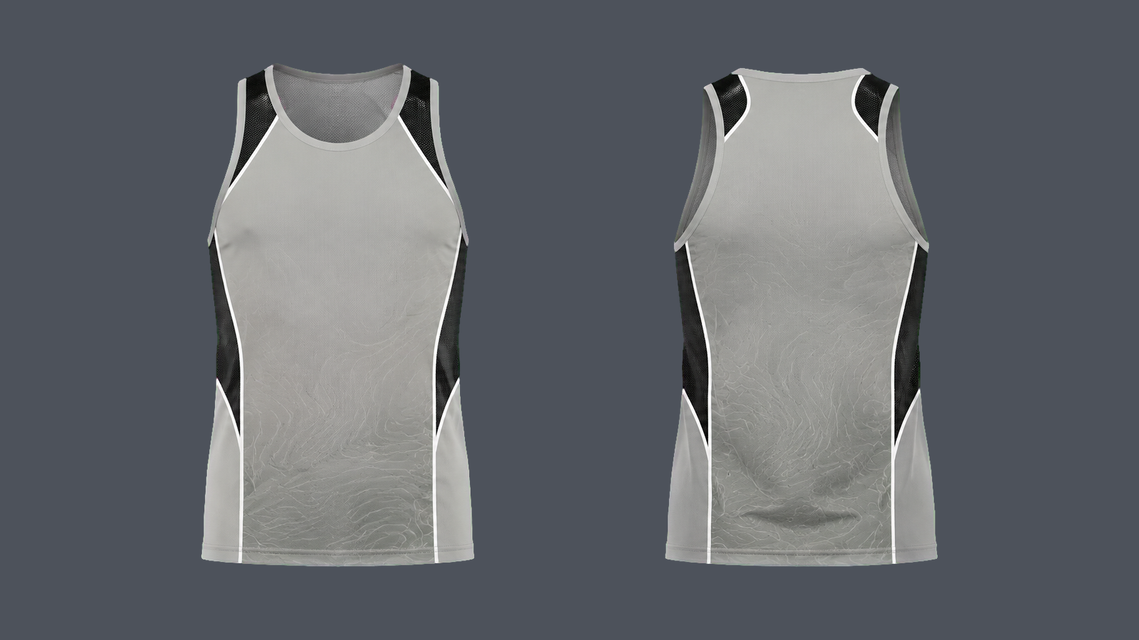 Vector Mesh Singlet — Stone grey design