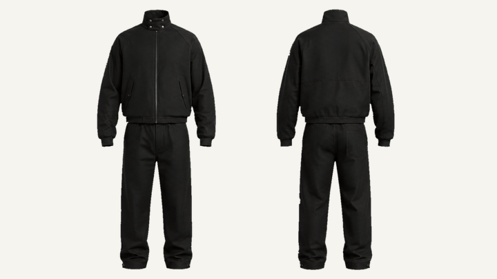 Harrington Jacket — True Black Matte Panel Wash design